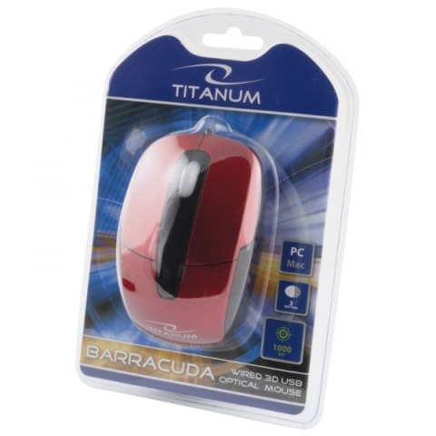 TM108R MYSZ PRZEWODOWA 3D O PTYCZNA USB BARRACUDA CZERWONA TITANUM TM108R MYSZ PRZEWODOWA 3D O PTYCZNA USB BARRACUDA CZERWONA TITANUM