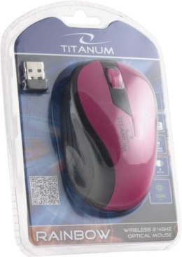 TM114P MYSZ BEZ PRZEWODOWA 2.4GHZ 3D O PTYCZNA USB RAINBOW RÓŻOWA