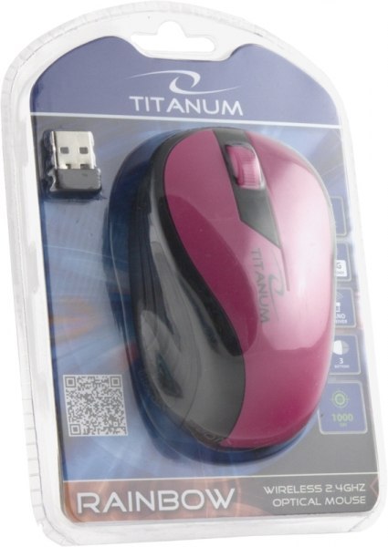 TM114P MYSZ BEZ PRZEWODOWA 2.4GHZ 3D O PTYCZNA USB RAINBOW RÓŻOWA TM114P MYSZ BEZ PRZEWODOWA 2.4GHZ 3D O PTYCZNA USB RAINBOW RÓŻOWA