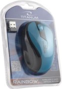 TM114T MYSZ BEZ PRZEWODOWA 2.4GHZ 3D O PTYCZNA USB RAINBOW TURKUSOWA