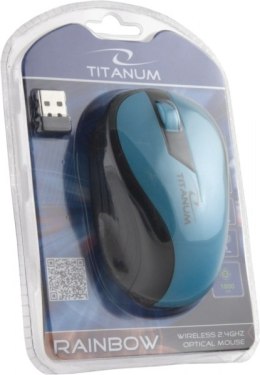 TM114T MYSZ BEZ PRZEWODOWA 2.4GHZ 3D O PTYCZNA USB RAINBOW TURKUSOWA