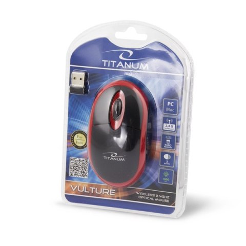 TM116R MYSZ BEZ PRZEWODOWA 2.4GHZ 3D O PTYCZNA USB VULTURE CZARNO-CZERWONA TM116R MYSZ BEZ PRZEWODOWA 2.4GHZ 3D O PTYCZNA USB VULTURE CZARNO-CZERWONA