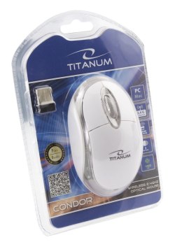 TM120W MYSZ BEZ PRZEWODOWA 2.4GHZ 3D O PTYCZNA USB CONDOR BIAŁA