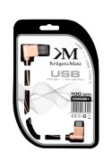 KABEL USB - WTYK KĄTOWY TY PU C 1M 3A KRUGER&MATZ