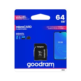 KARTA  PAMIĘCI MICROSD 64GB UHS-I GOODRAM Z ADA PTEREM
