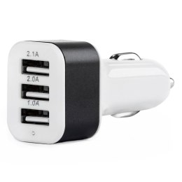 ŁADOWARKA SAMOCHODOWA 3x USB BIAŁA  PCH-03 AMIO-01027