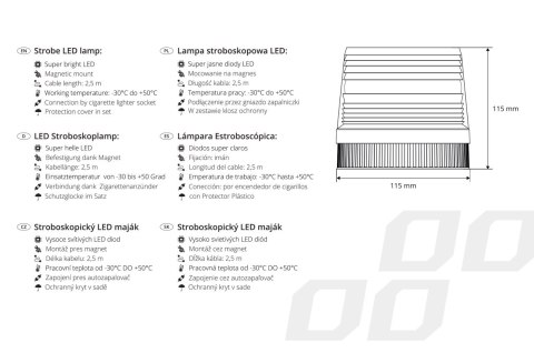 LAM PA OSTRZEGAWCZA BŁYSKOWA STROBOSKO POWA KOGUT LED 24V AMIO-01277 LAM PA OSTRZEGAWCZA BŁYSKOWA STROBOSKO POWA KOGUT LED 24V AMIO-01277