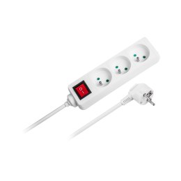 PRZEDŁUŻACZ BIAŁY REBEL Z  PRZEŁĄCZNIKIEM 3 GNIAZDA - 5M (1,5MM)
