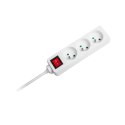 PRZEDŁUŻACZ BIAŁY REBEL Z  PRZEŁĄCZNIKIEM 3 GNIAZDA - 5M (1,5MM)