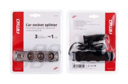 ROZGAŁĘŹNIK ROZGAŁĘZIACZ ZA PALNICZKI SOC4 3+1 USB AMIO-01031