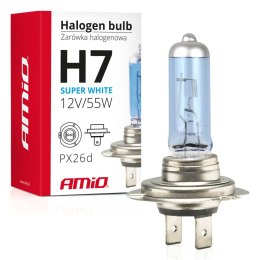 ŻARÓWKA HALOGENOWA H7 12V 55W FILTR UV (E8) SU PER WHITE AMIO-01157