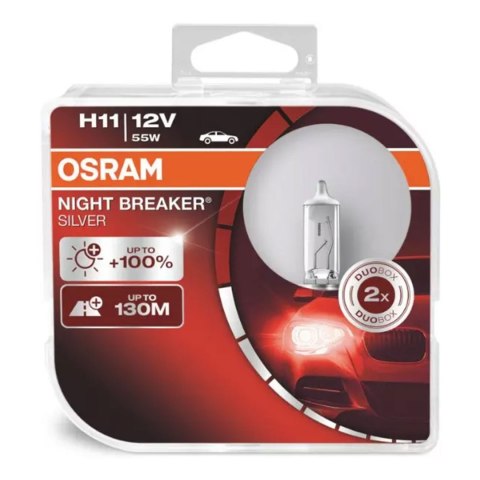 ŻARÓWKI HALOGENOWE OSRAM H11 12V 55W PGJ19-2 NIGHT BREAKER SILVER+100% /2SZT./ ŻARÓWKI HALOGENOWE OSRAM H11 12V 55W PGJ19-2 NIGHT BREAKER SILVER+100% /2SZT./