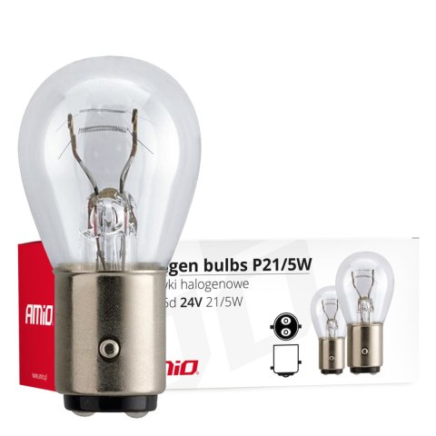 ŻARÓWKI HALOGENOWE P21/5W BAY15D 24V 21W/5W 10 SZT. (E4) AMIO-01007 ŻARÓWKI HALOGENOWE P21/5W BAY15D 24V 21W/5W 10 SZT. (E4) AMIO-01007
