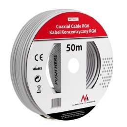 KABEL  PRZEWÓD KONCENTRYCZNY ANTENOWY/SATELITARNY MACLEAN, 1.0CCS RG6, 50M, MCTV-571