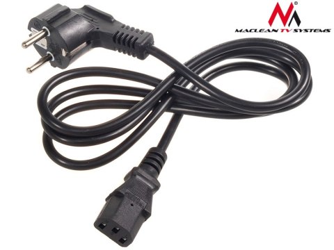 KABEL ZASILAJĄCY MACLEAN, 3 PIN, IEC C13, WTYK EU, 1.5M, MCTV-691 KABEL ZASILAJĄCY MACLEAN, 3 PIN, IEC C13, WTYK EU, 1.5M, MCTV-691