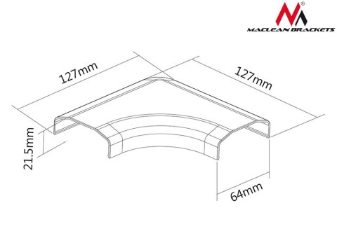 LISTWA MASKUJĄCA MACLEAN, DO KABLI, NAROŻNA, PLASTIK SYSTEMOWA, W 127x127x21,5 MM, MC-697 LISTWA MASKUJĄCA MACLEAN, DO KABLI, NAROŻNA, PLASTIK SYSTEMOWA, W 127x127x21,5 MM, MC-697