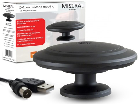 MISTRAL MI-ANT04 SU PERCZUŁA DOOKÓLNA AKTYWNA ANTENA SAMOCHODOWA TV DVB-T Z ULTRA MOCNYM MAGNESEM I UCHWYTEM BOCZNYM MISTRAL MI-ANT04 SU PERCZUŁA DOOKÓLNA AKTYWNA ANTENA SAMOCHODOWA TV DVB-T Z ULTRA MOCNYM MAGNESEM I UCHWYTEM BOCZNYM