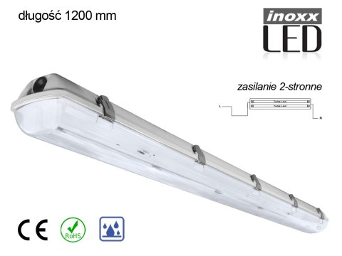 O PRAWA HERMETYCZNA PRZEMYSŁOWA I P65 LED 2x120CM T8 G13 DWUSTRONNIE ZASILANA O PRAWA HERMETYCZNA PRZEMYSŁOWA I P65 LED 2x120CM T8 G13 DWUSTRONNIE ZASILANA