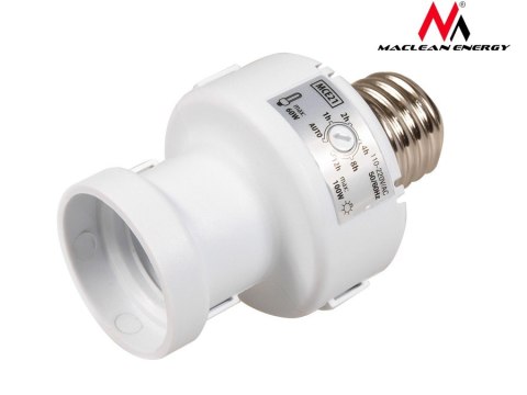 O PRAWA ŻARÓWKI MACLEAN, E27, MAx. 100W, Z CZUJNIKIEM ZMIERZCHU, TIMER, KOLOR BIAŁY, MCE21W O PRAWA ŻARÓWKI MACLEAN, E27, MAx. 100W, Z CZUJNIKIEM ZMIERZCHU, TIMER, KOLOR BIAŁY, MCE21W