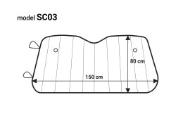 OSŁONA NA SZYBĘ 150x80CM  PRZECIWSŁONECZNA  PRZECIWSZRONOWA AMIO-01533