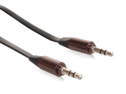 PRZEWÓD MACLEAN, JACK 3.5MM, PŁASKI, METALOWY WTYK, 2M, CZARNY, MCTV-695 B