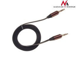 PRZEWÓD MACLEAN, JACK 3.5MM, PŁASKI, METALOWY WTYK, 2M, CZARNY, MCTV-695 B