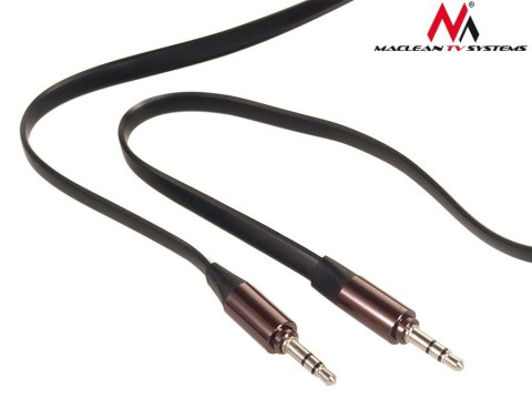 PRZEWÓD MACLEAN, JACK 3.5MM, PŁASKI, METALOWY WTYK, 2M, CZARNY, MCTV-695 B PRZEWÓD MACLEAN, JACK 3.5MM, PŁASKI, METALOWY WTYK, 2M, CZARNY, MCTV-695 B