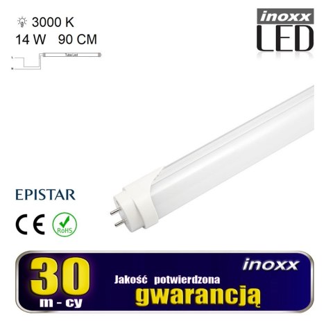 ŚWIETLÓWKA LED 90CM 14W 3000K T8 JEDNOSTRONNA CIE PŁA