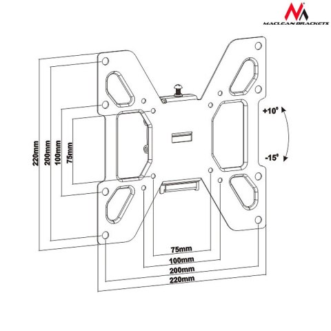 UCHWYT DO TELEWIZORA LUB MONITORA MACLEAN, MAx VESA 200x200, 23-42", 20KG, CZARNY, MC-597 UCHWYT DO TELEWIZORA LUB MONITORA MACLEAN, MAx VESA 200x200, 23-42", 20KG, CZARNY, MC-597