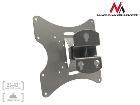 UCHWYT DO TELEWIZORA LUB MONITORA MACLEAN, UNIWERSALNY, MAx VESA 200x200, 23-50" 30KG, SREBRNY, MC-501A S UCHWYT DO TELEWIZORA LUB MONITORA MACLEAN, UNIWERSALNY, MAx VESA 200x200, 23-50" 30KG, SREBRNY, MC-501A S