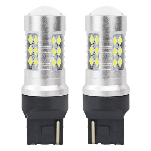 ZARÓWKI LED CANBUS 3030 24SMD T20 7440 W21W WHITE 12V 24V AMIO-01173