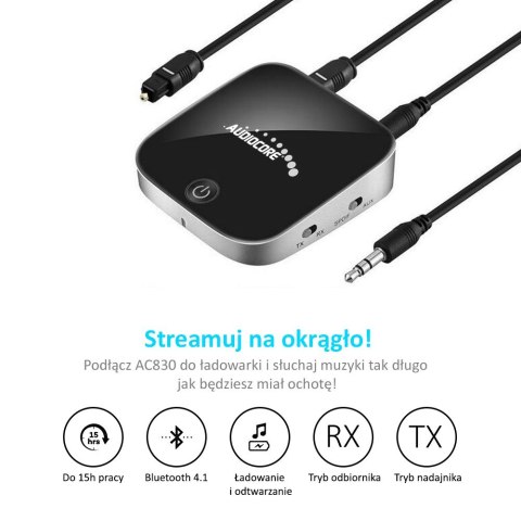 ADA PTER BLUETOOTH 2 W 1 TRANSMITER ODBIORNIK AUDIOCORE AC830 - A PT-X S PDIF - CHI PSET CSR BC8670 ADA PTER BLUETOOTH 2 W 1 TRANSMITER ODBIORNIK AUDIOCORE AC830 - A PT-X S PDIF - CHI PSET CSR BC8670
