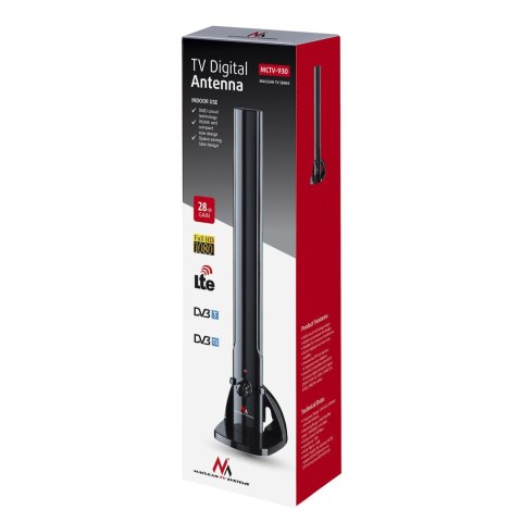 ANTENA TV DVB-T/T2 HEVC MACLEAN, WEWNĘTRZNA, TUBOWA LTE, FILTR 5G, MAx POZIOM WYJŚCIOWY 100DB?V, MCTV-930 ANTENA TV DVB-T/T2 HEVC MACLEAN, WEWNĘTRZNA, TUBOWA LTE, FILTR 5G, MAx POZIOM WYJŚCIOWY 100DB?V, MCTV-930