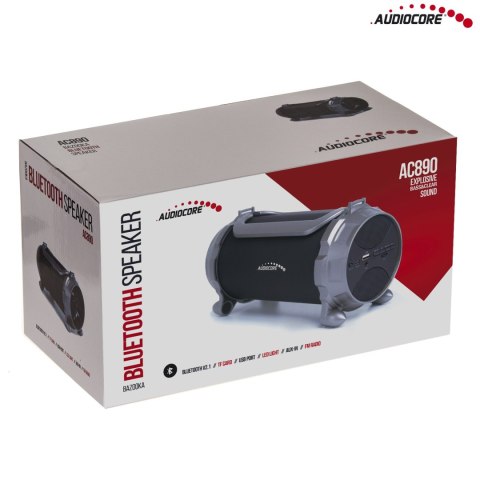 GŁOŚNIK BAZOOKA BLUETOOTH AUDIOCORE, RADIO FM, KARTA MICROSD, CZARNY, MOC 100W, 2000MAH, AC890 GŁOŚNIK BAZOOKA BLUETOOTH AUDIOCORE, RADIO FM, KARTA MICROSD, CZARNY, MOC 100W, 2000MAH, AC890
