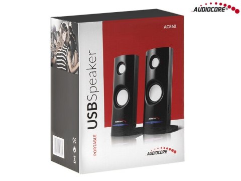 GŁOŚNIKI KOM PUTEROWE 8W USB BLACK AUDIOCORE AC860 GŁOŚNIKI KOM PUTEROWE 8W USB BLACK AUDIOCORE AC860