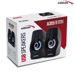 GŁOŚNIKI KOM PUTEROWE AUDIOCORE, 6W, USB, BLACK, AC855 B