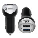 ŁADOWARKA SAMOCHODOWA MAx4,8A 2xUSB MACLEAN ENERGY MCE157 QUALCOMM QUICK CHARGE QC 3.0  PLUS KABEL 1.5M SILVER