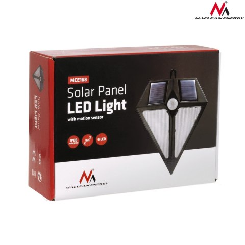 LAM PA LED MACLEAN, SOLARNA, ŚCIENNA, Z CZUJNIKIEM RUCHU, 6 LED, 2x SOLAR, MCE168 LAM PA LED MACLEAN, SOLARNA, ŚCIENNA, Z CZUJNIKIEM RUCHU, 6 LED, 2x SOLAR, MCE168
