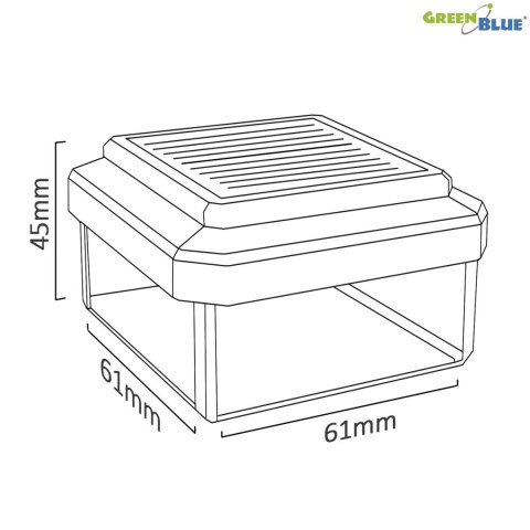 LAM PA SOLARNA LED NA SŁU PEK GREENBLUE, 60x60MM, DASZEK KO PERTOWY, GB126 LAM PA SOLARNA LED NA SŁU PEK GREENBLUE, 60x60MM, DASZEK KO PERTOWY, GB126