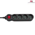 LISTWA ZASILAJĄCA MACLEAN,  PRZEDŁUŻACZ 4 GNIAZDA, Z WYŁĄCZNIKIEM, CZARNY, 2300W, 5M, MCE182