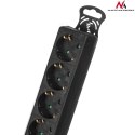 LISTWA ZASILAJĄCA MACLEAN,  PRZEDŁUŻACZ 6 GNIAZD, Z WYŁĄCZNIKIEM, CZARNY, TY P NIEMIECKI, 3500W, 1.4M, MCE189G