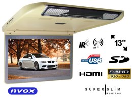 MONITOR SAMOCHODOWY  PODWIESZANY  PODSUFITOWY LCD 13CALI CALI HDMI USB SD