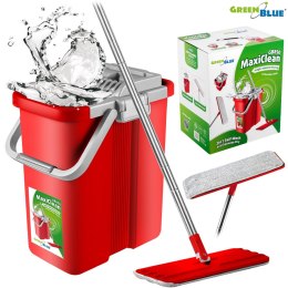 MO P  PŁASKI Z WIADREM I WYCISKACZEM GREENBLUE, DWA WKŁADY MICROFIBRA HQ,  POJEMNOŚĆ 8L, MAxICLEAN GB850