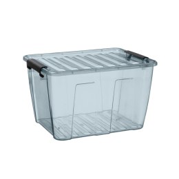 POJEMNIK Z  POKRYWĄ PLAST TEAM HOME BOx 15L TRANS PARENTNY SZARY