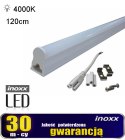 ŚWIETLÓWKA LED LINIOWA T5 120CM 18W NEUTRALNA 4000K LAM PA NATYNKOWA ZINTEGROWANA Z O PRAWĄ