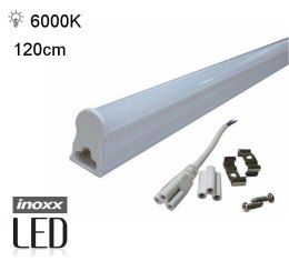 ŚWIETLÓWKA LED LINIOWA T5 120CM 18W ZIMNA 6000K LAM PA NATYNKOWA ZINTEGROWANA Z O PRAWĄ