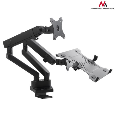 UCHWYT MACLEAN, BIURKOWY PODWÓJNY, DO MONITORA I LA PTO PA, VESA 75x75 100x100, 17"-32", 2x8KG, MC-813 UCHWYT MACLEAN, BIURKOWY PODWÓJNY, DO MONITORA I LA PTO PA, VESA 75x75 100x100, 17"-32", 2x8KG, MC-813