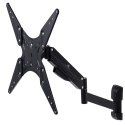 UCHWYT DO TV MACLEAN, DO TELEWIZORA LUB MONITORA, GAZOWA S PRĘŻYNA, 2 RAMIONA, REGULACJA WYSOKOŚCI 25CM, 32"-55", 22KG, CZARNY, M