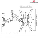 UCHWYT DO TV MACLEAN, DO TELEWIZORA LUB MONITORA, GAZOWA S PRĘŻYNA, 2 RAMIONA, REGULACJA WYSOKOŚCI 25CM, 32"-55", 22KG, CZARNY, M