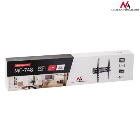 UCHWYT DO TELEWIZORA LUB MONITORA MACLEAN, MAx VESA 400x400, 32-70", 35KG, CZARNY, MC-748 UCHWYT DO TELEWIZORA LUB MONITORA MACLEAN, MAx VESA 400x400, 32-70", 35KG, CZARNY, MC-748